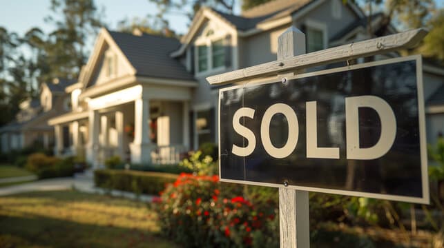 Sold sign in front of a home for a Real Estate listing video
